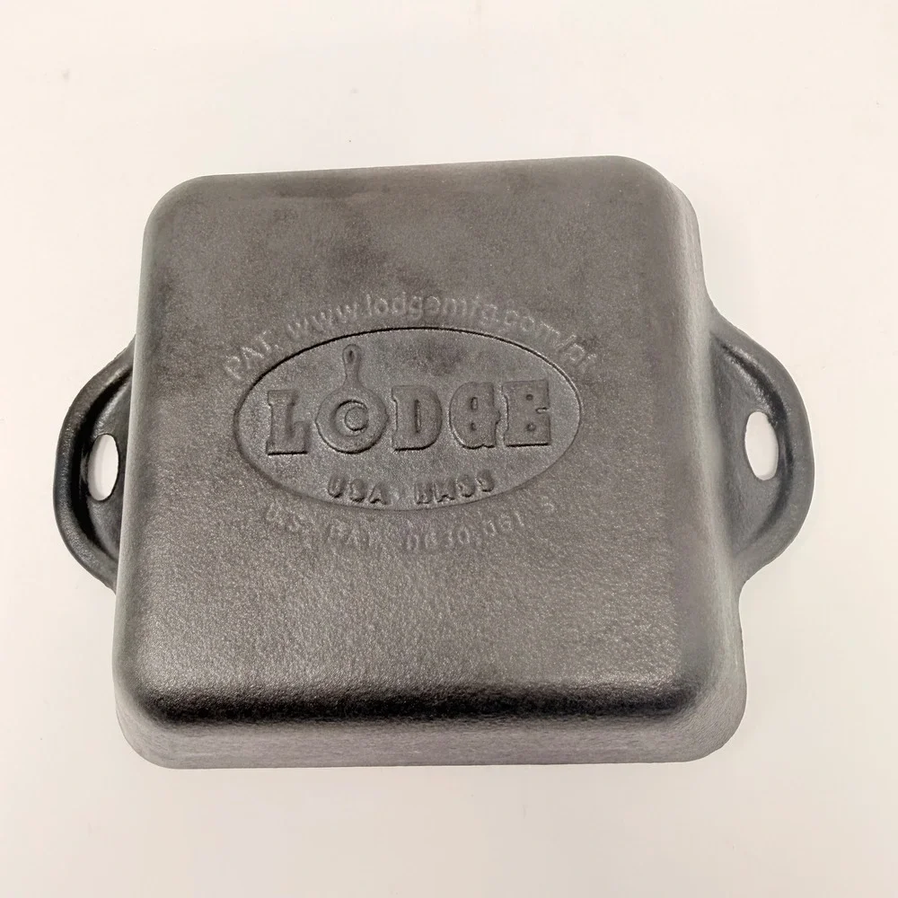 Lodge 5 Inch Square Cast Iron Mini Server - Heat-Enhanced &‎ Seasoned - USA Made